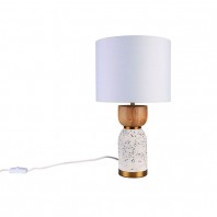 Mercator-Lottie Table Lamp with White Terrazzo And Natural Timer Bass